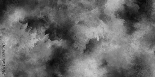 Black and dark gray watercolor texture background, Cement wall modern style background and texture, Beautiful blurry abstract black and white grange texture with smoke.