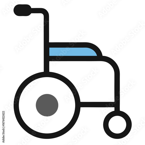 Vector art of simple illustration of a wheelchair, a mobility aid for people with disabilities or limited mobility