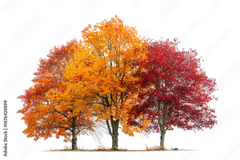 Naklejka premium Autumn trees in vibrant colors (1)