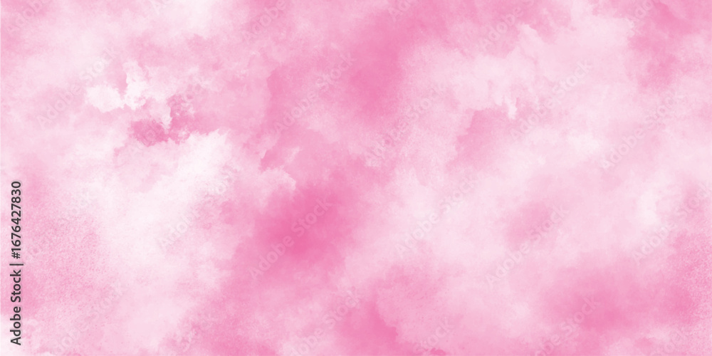 Obraz premium Soft pastel pink watercolour background painted on white paper texture, abstract soft smeared aquarelle painted magenta watercolor canvas for splash design.
