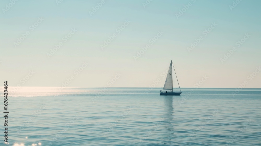 Obraz premium Mediterranean Adventure: Drone View of Sailboats Sailing on Blue Ocean Waves