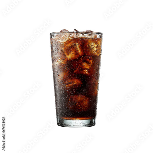Refreshing Iced Cola in a Glass - Close-up Studio Shot