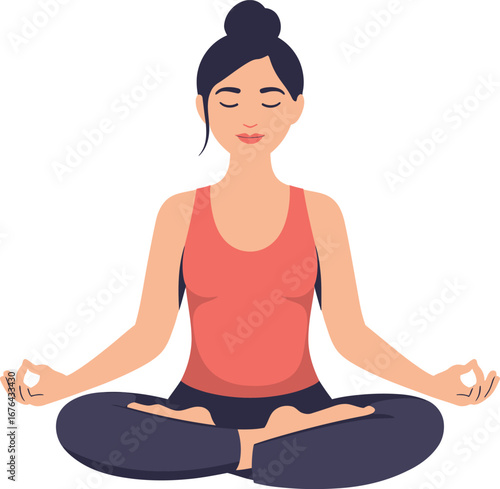 Woman Meditating in Lotus Pose