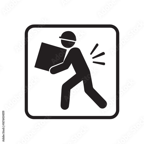 Working carrying heavy load icon