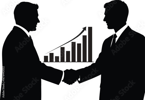 Business deal handshake agreement partnership growth chart success