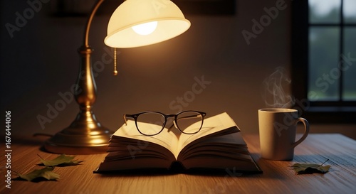 Wallpaper Mural Warm Evening Reading with a Cup of Tea Torontodigital.ca