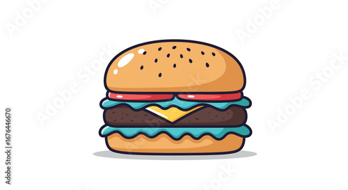 Close up of a double cheeseburger.