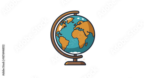 Colorful cartoon globe representing Earth geography and global education.