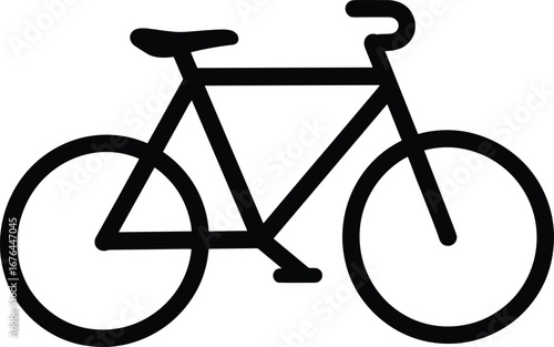 Simple Black Silhouette of a Bicycle on a White Background bike transport