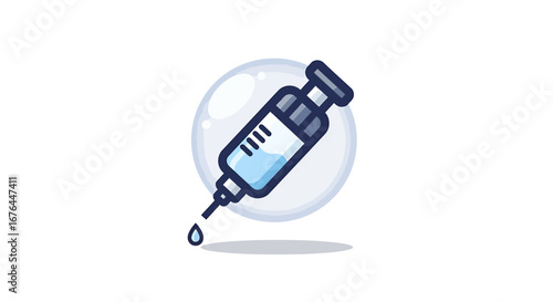 Medical Syringe Ready for Injection.