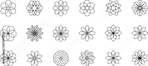 Collection of twenty intricate black and white floral ornamental designs