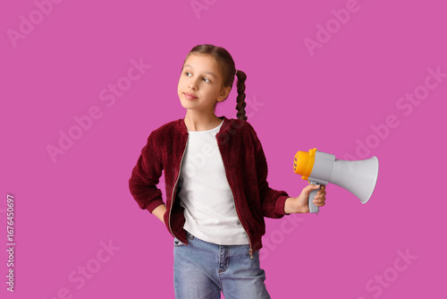 Little girl with megaphone ...