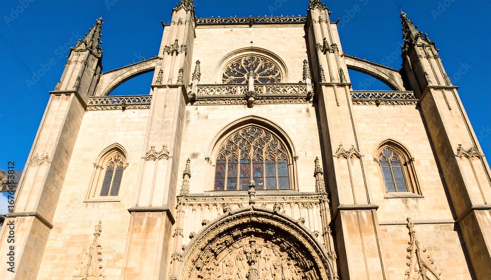 Fototapeta premium Ancient European cathedral facade