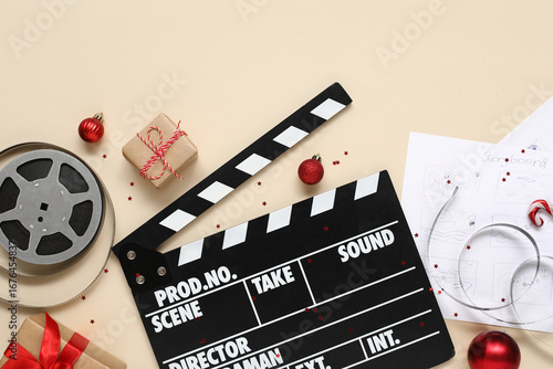 Composition with movie clap...