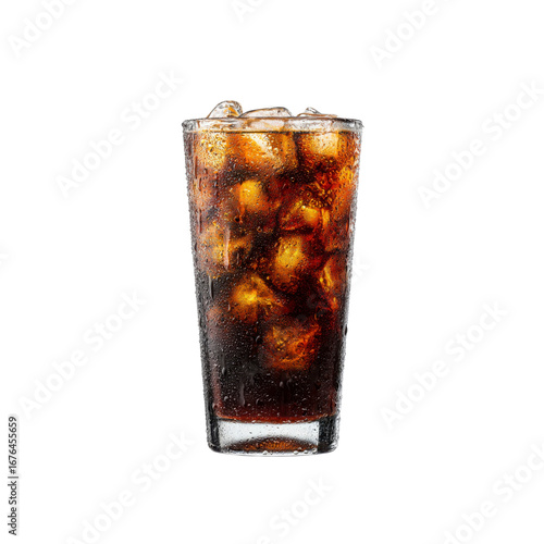 Refreshing Iced Cola in a Glass with Condensation