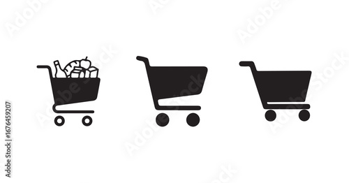 Shopping cart icon set, Internet shop buy symbol, Simple shopping cart icon, vector illustration eps 10.