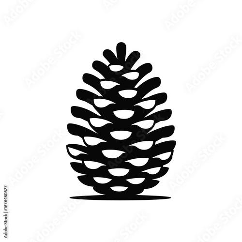 Stylized black pinecone silhouette perfect for autumn and nature themed designs