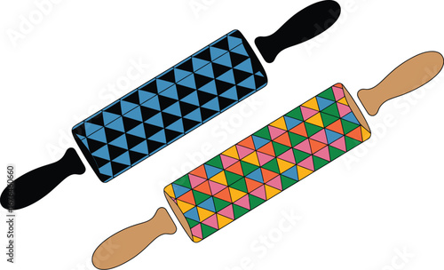 Rolling pins with triangle pattern kitchen baking utensils tool
