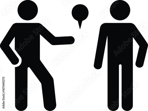 Stick figure conversation dialogue speech bubble communication