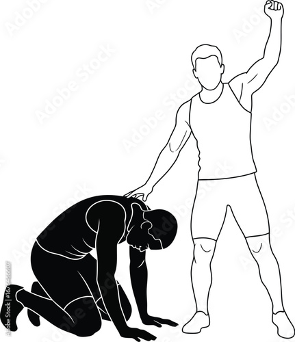 Athlete support vector illustration for sports and motivation use