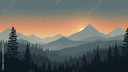 A peaceful 16:9 aspect ratio background featuring a serene mountain landscape.