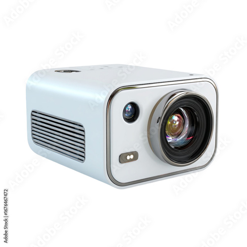 Realistic 3D Illustration of a Portable Mini Projector