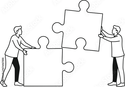 Teamwork puzzle collaboration solution business strategy concept