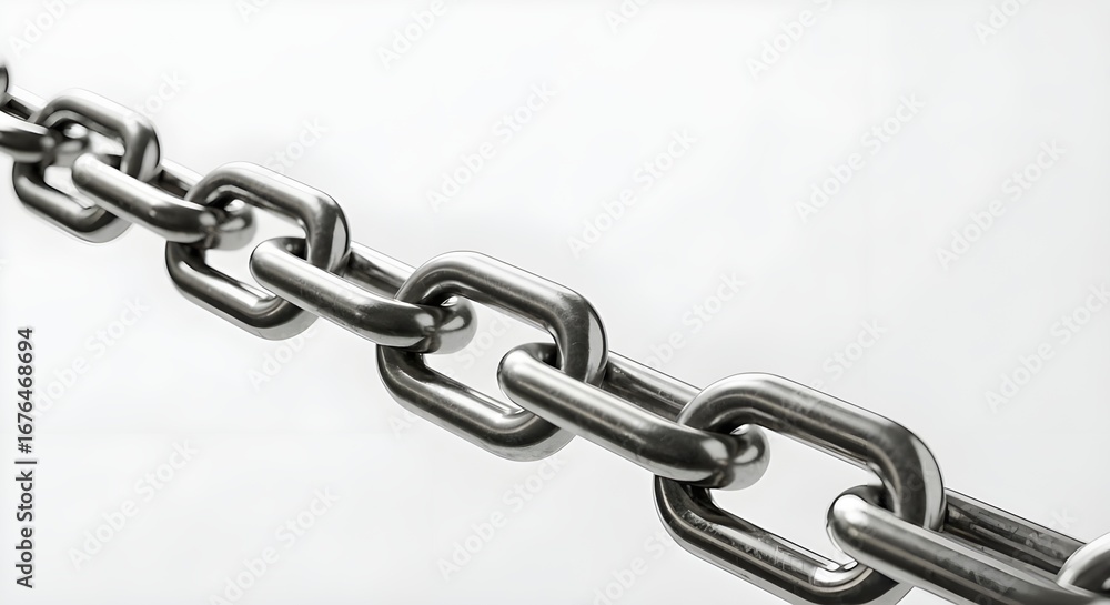 Fototapeta premium Metal chain links on white background