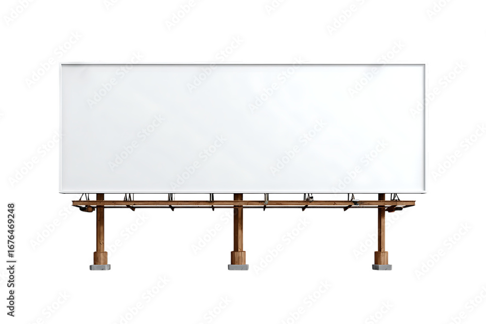 Obraz premium Blank advertising billboard isolated on transparent background.