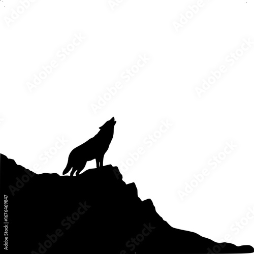 wolf on a rock