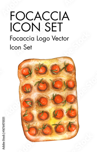 Focaccia Logo vector Icon set