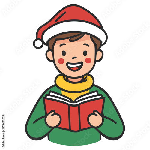 caroling, singing hymns, christmas, christmas eve, festival, vector, transparent background, person, icon, cute, xmas, winter, cold, celebration