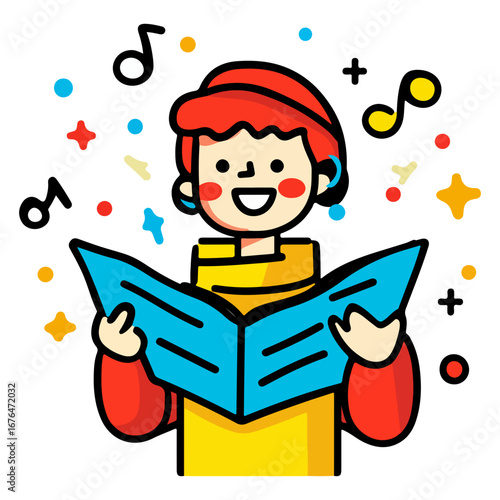 caroling, singing hymns, christmas, christmas eve, festival, vector, transparent background, person, icon, cute, xmas, winter, cold, celebration