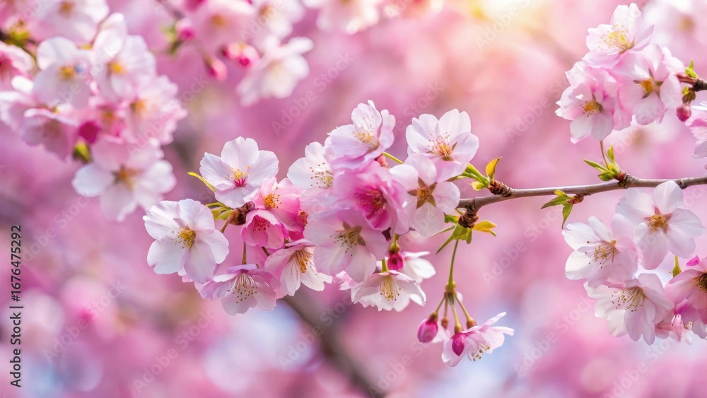 Obraz premium Soft Pink Blossoms on Cherry Tree Branches