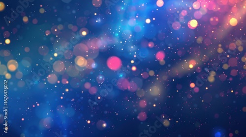 Digital Universe Art: Colorful Twinkling Stars, Galaxy Dust & Dynamic Glowing Effects