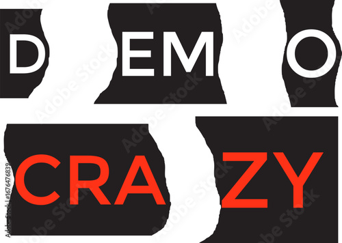 democrazy writing on a white background