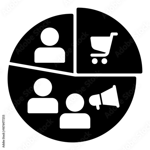 Customer segmentation icons for marketing and shopping preferences