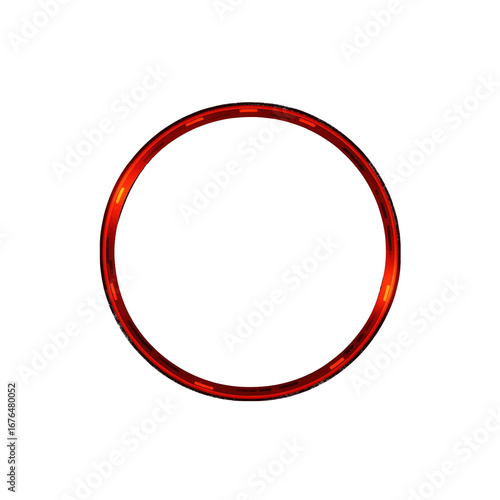 Glowing Red Ring with Inner Lights circle circular isolated on a transparent background