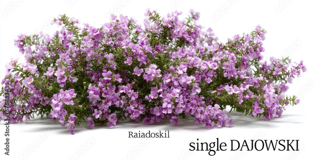 Naklejka premium Dense cluster of light purple flowers, abundant foliage