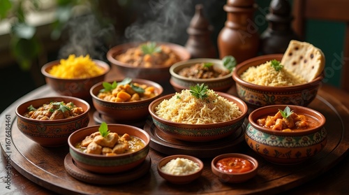 Savory Indian Dishes Steaming Hot Indian food curry