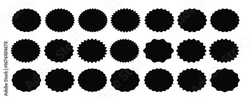 Rectangle shape frame with zigzag edge. Zigzag edge frame. Different size frames.Set of frames with zigzag edge.