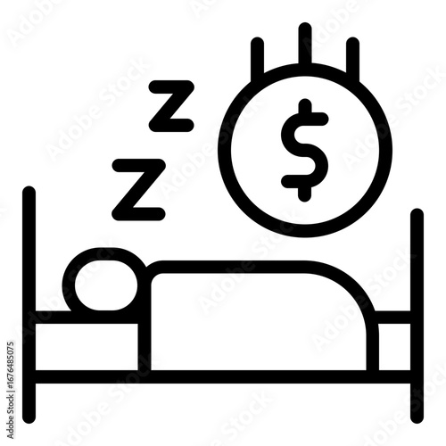 passive income sleep icon line