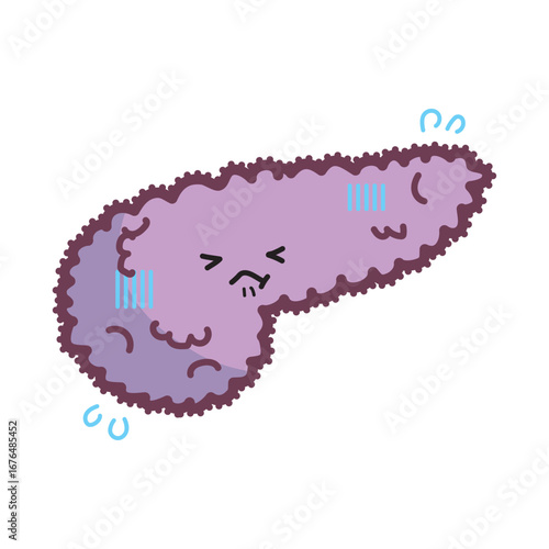 人の臓器キャラクター　不健康な膵臓