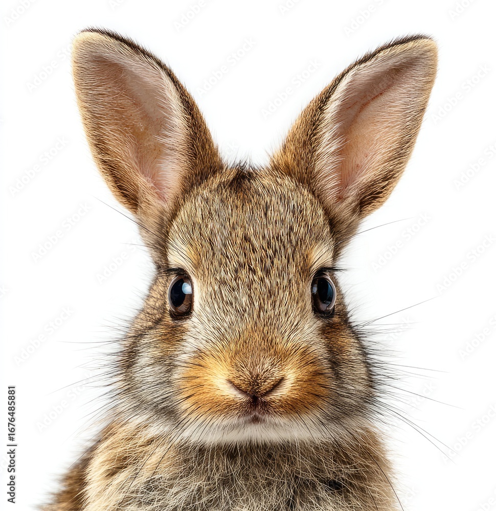 Fototapeta premium Close-up of a young rabbit's face