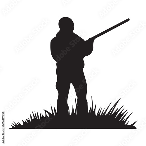 Hunting silhouette vector graphic design for hunters and outdoor enthusiasts clip art illustration design