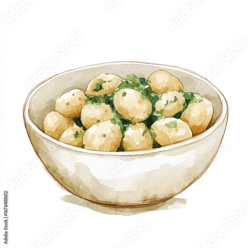 a cute Gnocchi tossed with green pesto