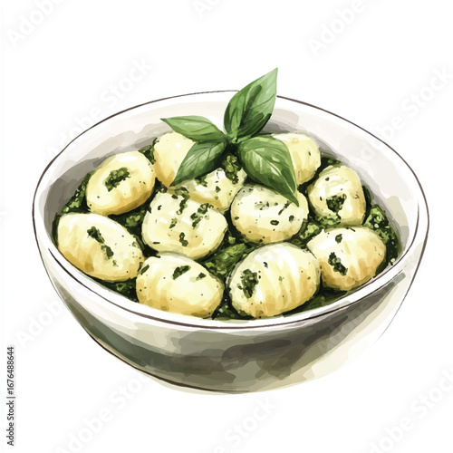 a cute Gnocchi tossed with green pesto