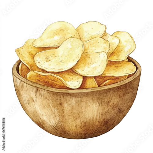 a cute golden crispy potato chips