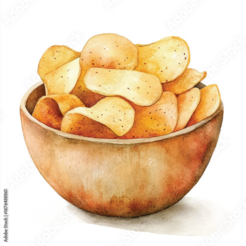 a cute golden crispy potato chips