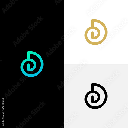 Letter D or DD logo icon vector monogram concept